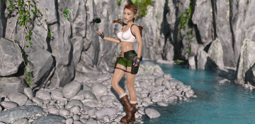 Картинка 3д+графика люди+ people фон девушка взгляд