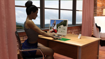 Картинка 3д+графика люди+ people фон взгляд девушка