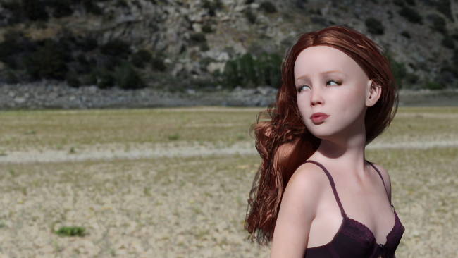 Обои картинки фото 3д графика, люди , people, девушка, взгляд, фон