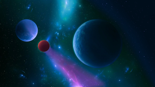 Обои картинки фото космос, арт, бездна, вселенная, планеты