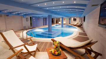 обоя интерьер, бассейны,  открытые площадки, кресла, бассейн