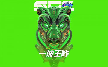 обоя фэнтези, роботы,  киборги,  механизмы, пантера, голова