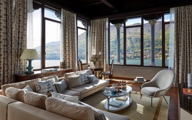 Обои картинки фото интерьер, гостиная, диваны, кресла, подушки