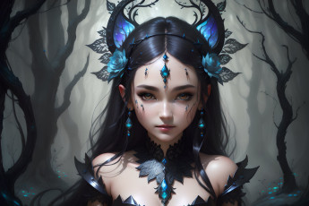 Картинка фэнтези девушки нейросети графика нейроарт ai art нейронные сети рисунки нейро искусство