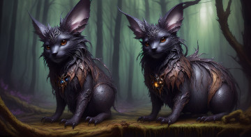 Картинка фэнтези существа нейросети графика нейроарт ai art нейронные сети рисунки нейро искусство