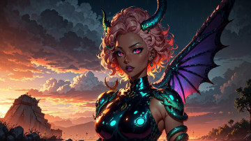 Картинка аниме ангелы +демоны нейросети графика нейроарт ai art нейронные сети рисунки нейро искусство