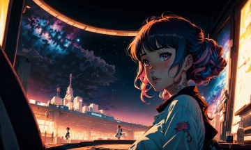 Картинка аниме город +улицы +интерьер +здания нейросети графика нейроарт ai art нейронные сети рисунки нейро искусство