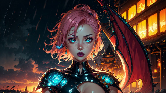 Обои картинки фото аниме, ангелы,  демоны, нейросети, графика, нейроарт, ai, art, нейронные, сети, рисунки, нейро, искусство