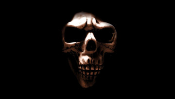 Картинка 3д+графика ужас+ horror череп черный фон