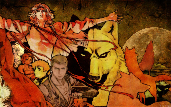 Обои картинки фото аниме, wolf`s, rain