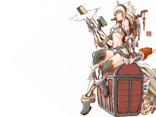 Обои картинки фото аниме, weapon, blood, technology