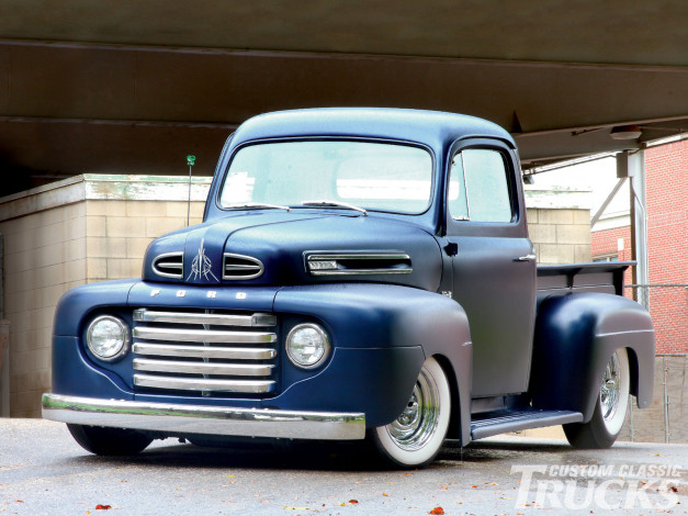 Обои картинки фото 1949, ford, f1, автомобили, custom, pick, up