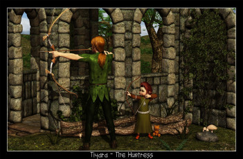 Картинка 3д графика elves эльфы лук грибы