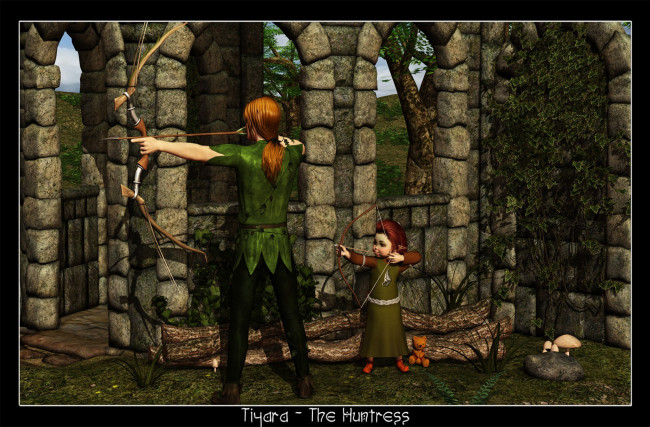 Обои картинки фото 3д, графика, elves, эльфы, лук, грибы