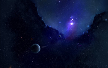 Картинка космос арт звезды планеты