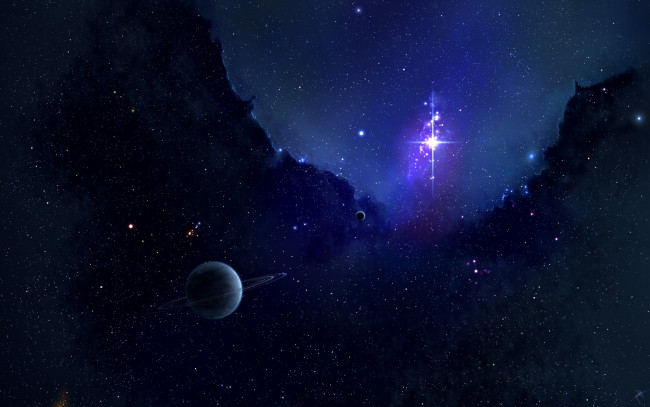 Обои картинки фото космос, арт, звезды, планеты