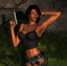 обоя 3д графика, люди , people, девушка, взгляд