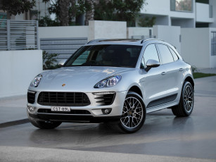 обоя автомобили, porsche, серый, 2014г, 95b, au-spec, macan, s