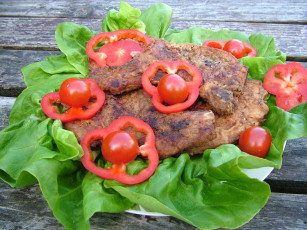 Картинка еда мясные+блюда отбивные перец