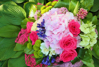 Картинка цветы букеты +композиции хризантемы гортензия розы