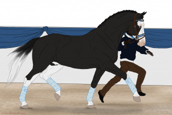 Картинка рисованные животные +лошади лошадь