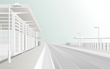 Картинка векторная+графика город улица дом