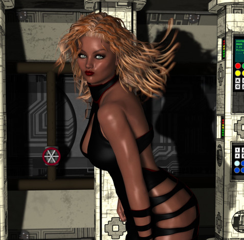 Обои картинки фото 3д графика, люди , people, блондинка, взгляд, девушка