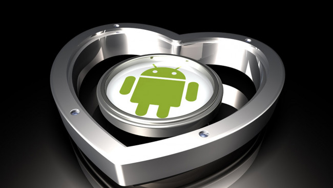 Обои картинки фото компьютеры, android, сердечко, логотип