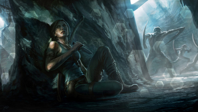 Обои картинки фото видео игры, tomb raider 2013, арт, экшен, 2013, игра, лара, крофт, tomb, raider