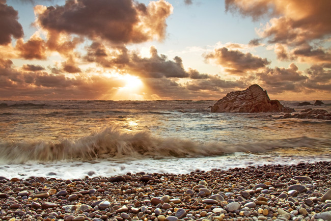 Обои картинки фото природа, побережье, закат