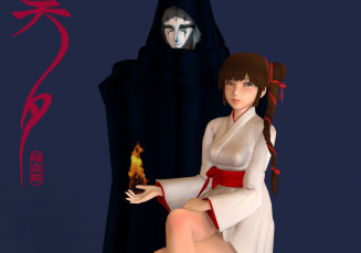 Картинка 3д+графика аниме+ anime девушка взгляд фон