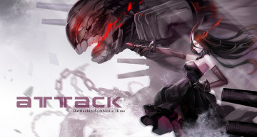 Картинка аниме kantai+collection арт pcw kantai collection battleship-symbiotic hime девушка монстр магия рога