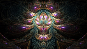 Картинка 3д+графика фракталы+ fractal цвета фон узор