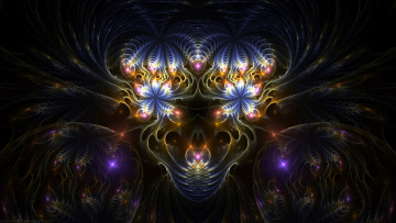 Картинка 3д+графика фракталы+ fractal цвета фон узор