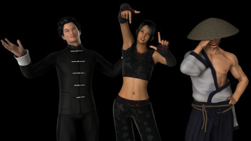 Картинка 3д+графика люди+ people девушка взгляд фон мужчины