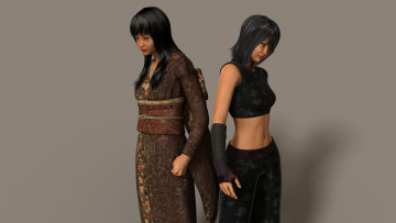 Картинка 3д+графика люди+ people девушки взгляд фон