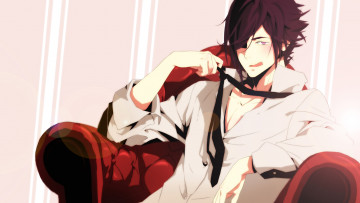 Картинка аниме unknown +другое парень взгляд галстук язык секси