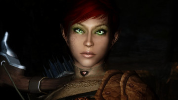 Картинка видео+игры the+elder+scrolls+v +skyrim взгляд девушка фон