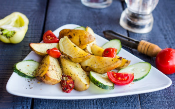 Картинка еда картофель огурец помидоры перец овощи