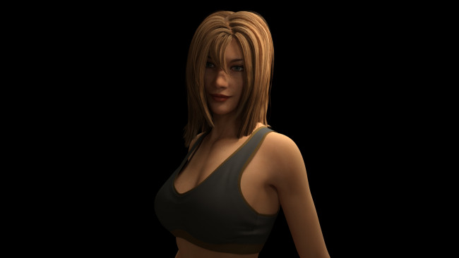 Обои картинки фото 3д графика, люди , people, девушка, взгляд, фон