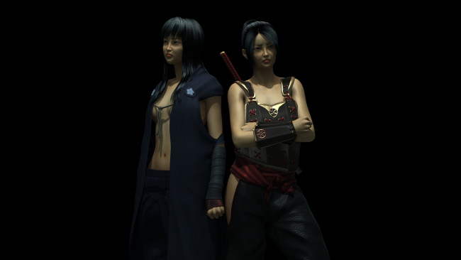 Обои картинки фото 3д графика, люди , people, девушки, взгляд, фон