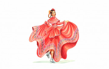 Картинка рисованное люди платье фон взгляд девушка