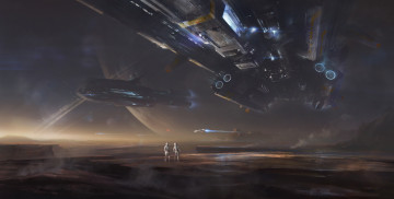 Картинка фэнтези космические+корабли +звездолеты +станции космические корабли полет вселенная планета