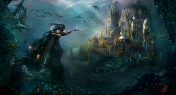 Картинка фэнтези иные+миры +иные+времена мир подводный иной город океан