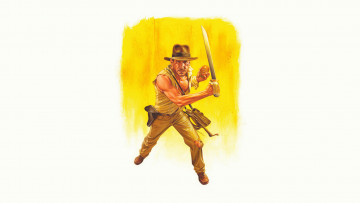 Картинка harrison+ford рисованное кино шляпа сабля взгляд мужчина