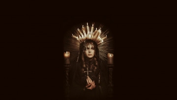 Картинка рисованное люди молитва свеча взгляд фон девушка