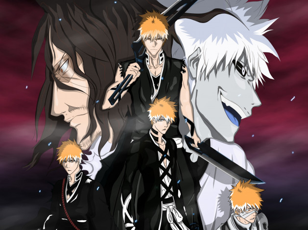 Обои картинки фото аниме, bleach, занпакто, ичиго