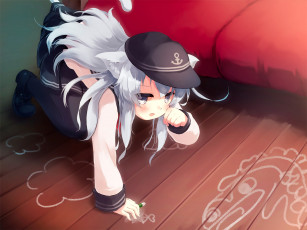 Картинка аниме kantai+collection фон взгляд девушка