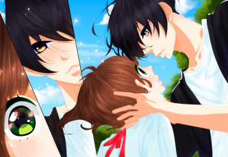 обоя аниме, fujiwara-kun wa daitai tadashii, пара