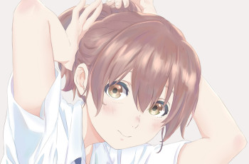 Картинка аниме koe+no+katachi девушка взгляд фон